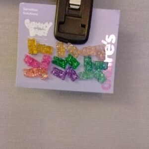 Claire's Glittery Gummy Bear Earrings  - Yellow, Pink, Green, Purple